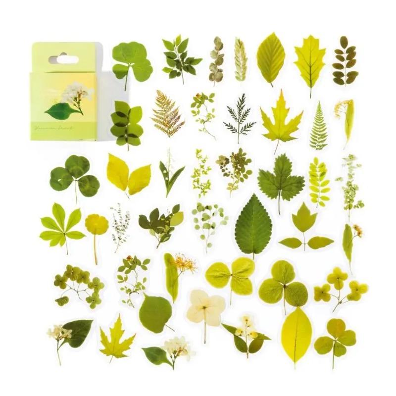 45Pcs Flower Language PET Journaling Sticker Set for Gift Packing Scrapbooking Album Planner Journal Arts DIY Craft