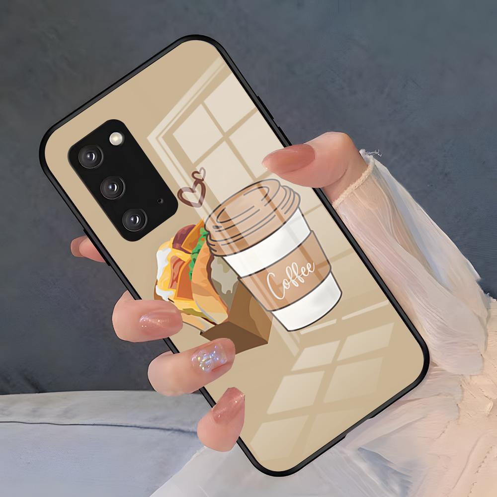 Coffee Art Phone Case For Samsung S26 S25 Plus S20 S20 Plus S22 Ultra S23 FE S21 Plus S21 Ultra Glass Cover