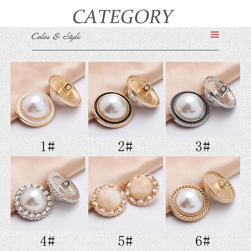 10Pcs 18/20/25Mm Flower Pearl Rhinestones Plastic Shank Buttons For Women Garment Jacket Sweater Handmade Sewing Accessories
