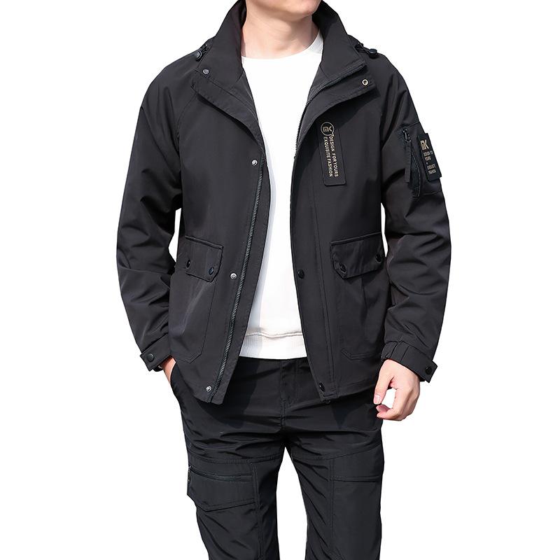 

Куртка для работы на открытом воздухе, мужская, весенне-осенняя, тонкая, ветрозащитная, с несколькими карманами, с капюшоном, повседневная, для альпинизма 4XL