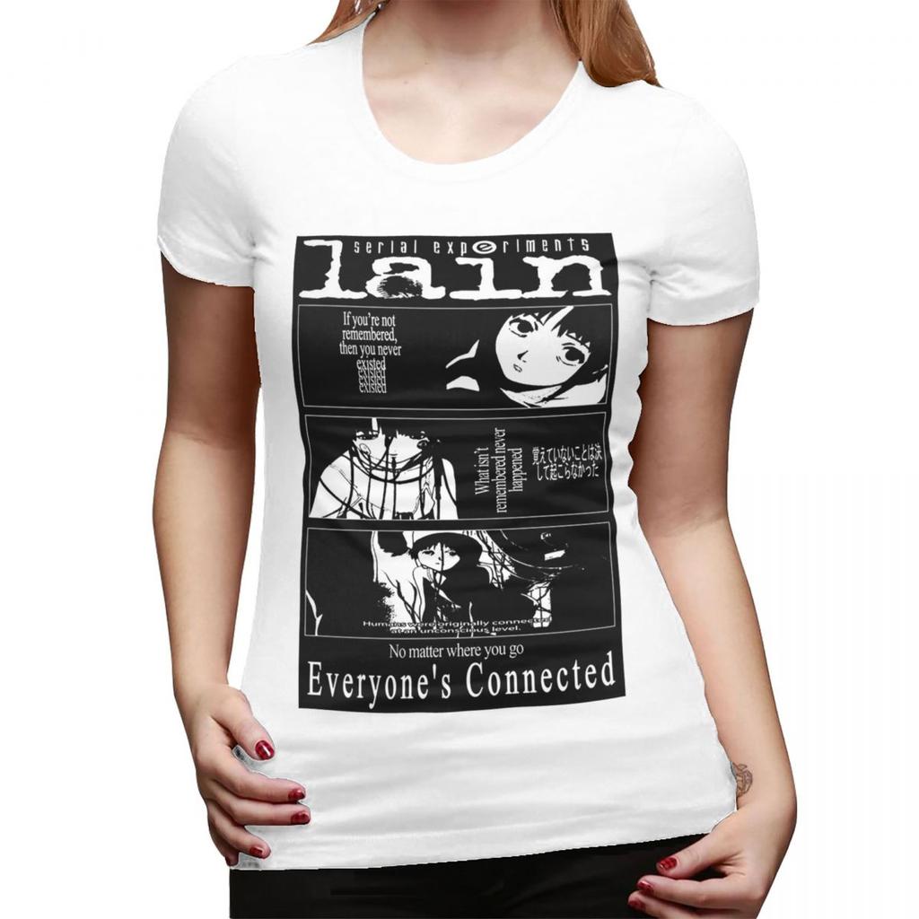 Serial ExperiUnisexts Lain TShirt for Women Round Neck Streetwear T Shirts Womens Tees Short Summer Clothes Tops
