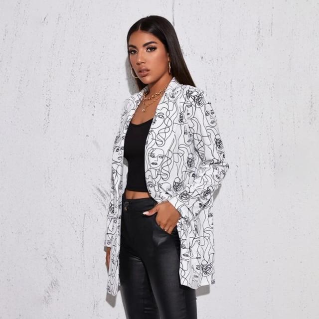 plus size snake print blazer