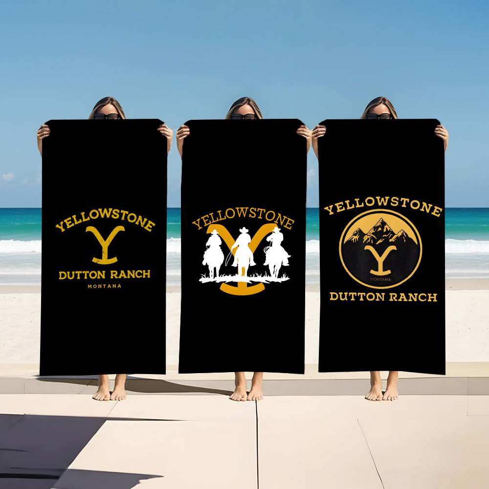 Jmg Household Supplies Drama Y-Yellowstone Towel Microfiber Beach Towel, Quick-Dry, Sand-Free, Ultra-Fine Fiber, Super Soft.