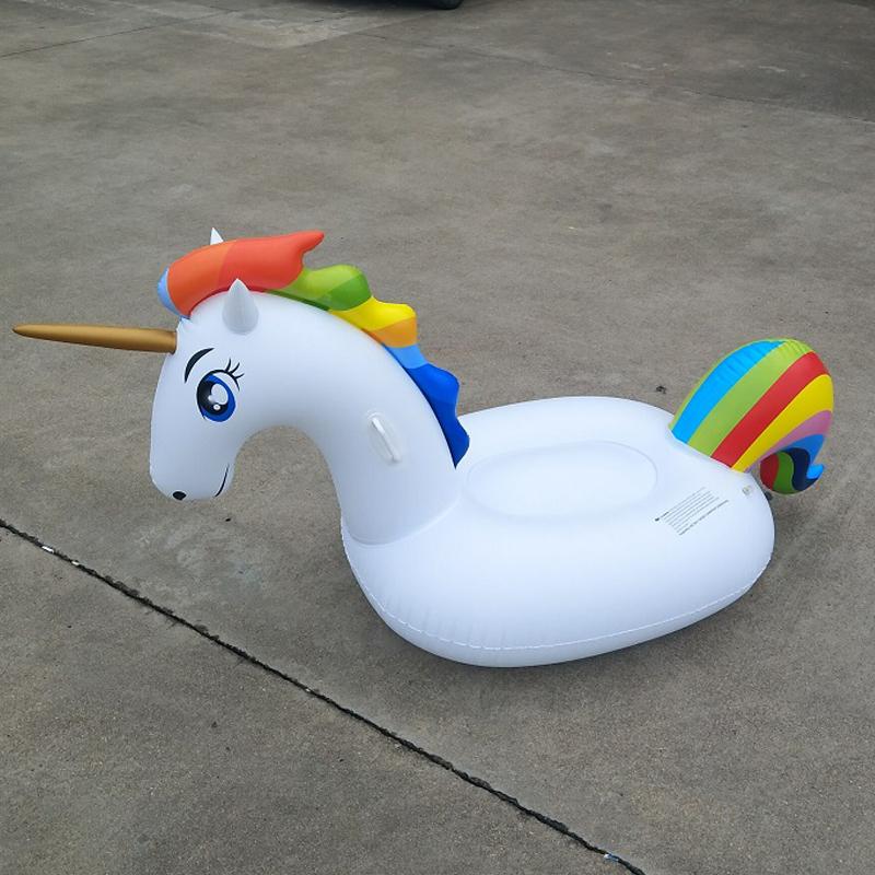 Unicórnio Inflável Gigante de 185cm Boia de Piscina Cavalgável Pégaso Anel de Natação Para Adultos Crianças Brinquedos de Festa Aquática Colchão de Ar