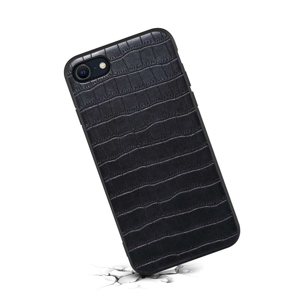 For iPhone 7/8/SE (2020)/SE (2022) Case Crocodile Textured PU Leather+PC+TPU Phone Cover