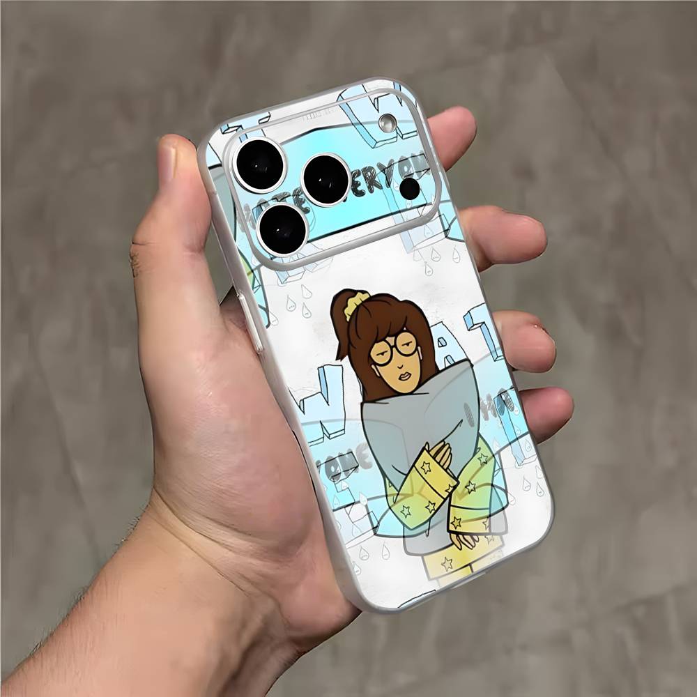 Daria Cool Girl Fashion Magnetic Wireless Charging Transparent White Phone Case For iPhone 17,16,15,14,13,12,11,Pro,Max,Plus