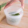 Refrigerator Fresh-keeping Box Ginger Garlic Onion Storage Box Household Portable Round Transparent Drain Double Layer Fresh-keeping Bowl Sealed Box