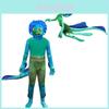 Enchanting Luca Kids Jumpsuit With Mask And Gloves For Vibrant Halloween Dress Up