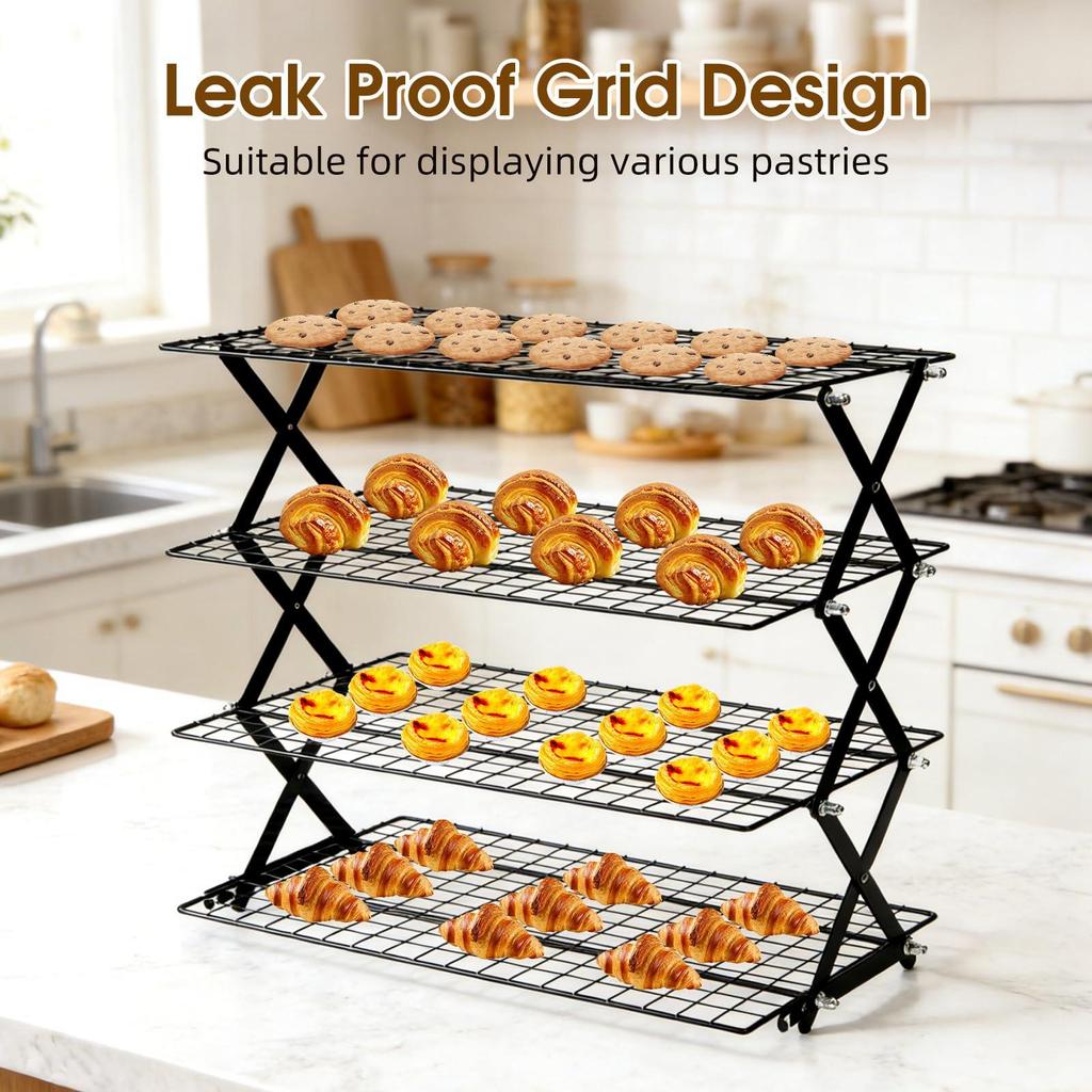 Cooling Rack Folding Grid Gifts Space Saving Wire for Cookies Picnic Outdoor