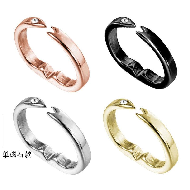 

Creative ring opening adjustable magnet ring couple ring