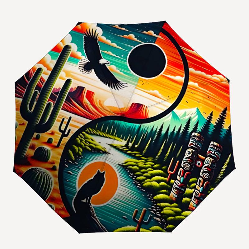 

1PC Yin Yang Symbol Automatic Open/close, All-Season Portable Folding Umbrella for Women & Men yy250919198