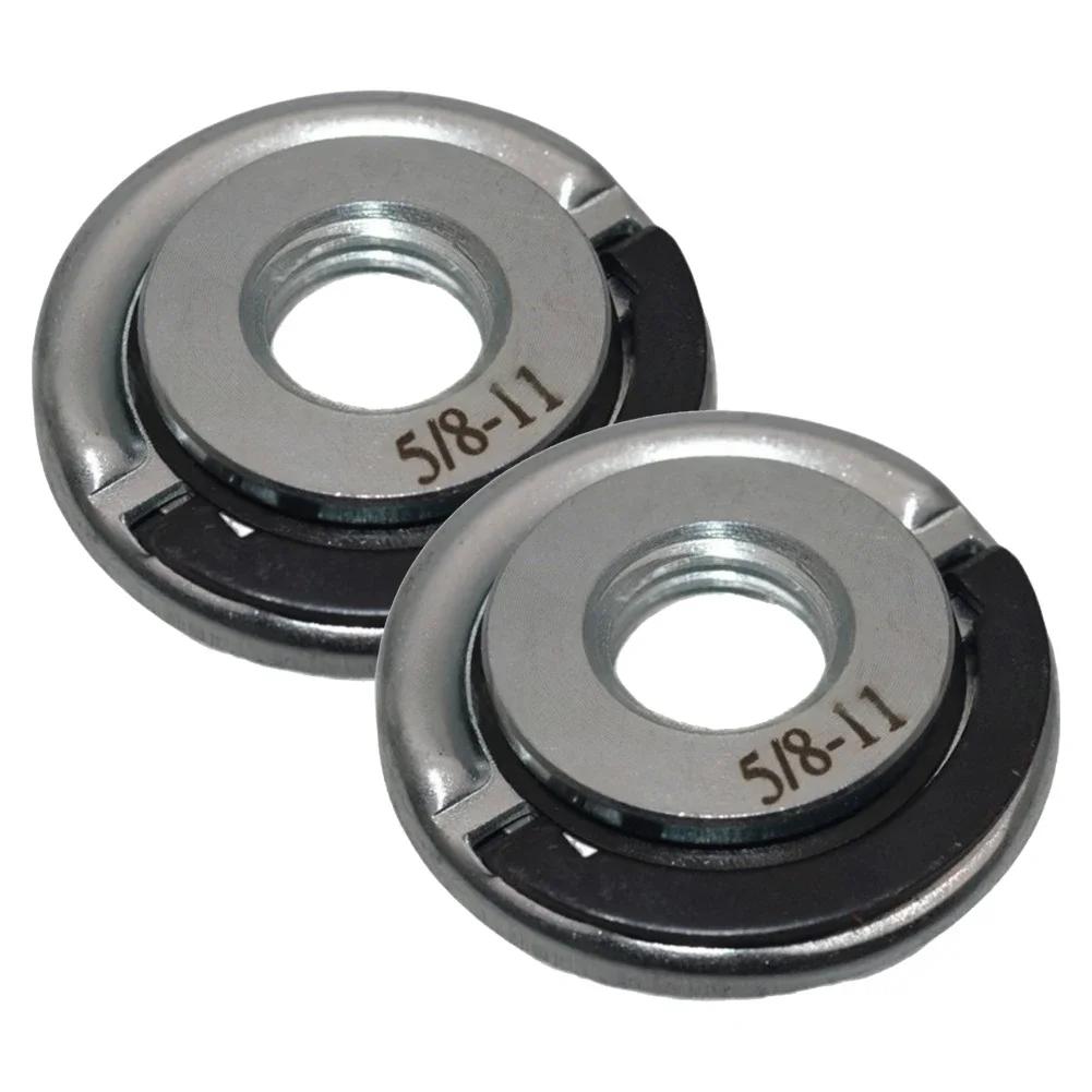 2x Quick Release Self-Locking Flange Nut for 5/8-11 Angle Grinder, Steel Pressing Plate for Fast Disc Changes, 12000 RPM, 48.5mm