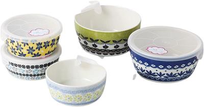 Awasaka Pottery Field Utensílios de Cozinha para Micro-ondas x Mino Ware Fabricado no Japão Conjunto, Conjunto de 5 Peças, 13.5 A6cm, Porcelana,