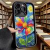 Rainbow Flower Starry Night Style Soft TPU Phone Case for iPhone 17 16 15 14 13 12 11 Pro Max Plus Shockproof Anti-Slip Cover