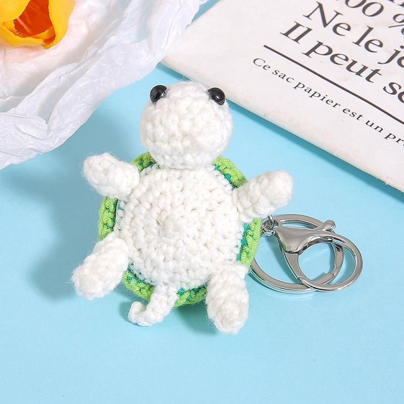 1pz Portachiavi Tartaruga Adorabile, Tartaruga Peluche Miniatura Uncinetto Fatto a Mano Ornamento da Appendere