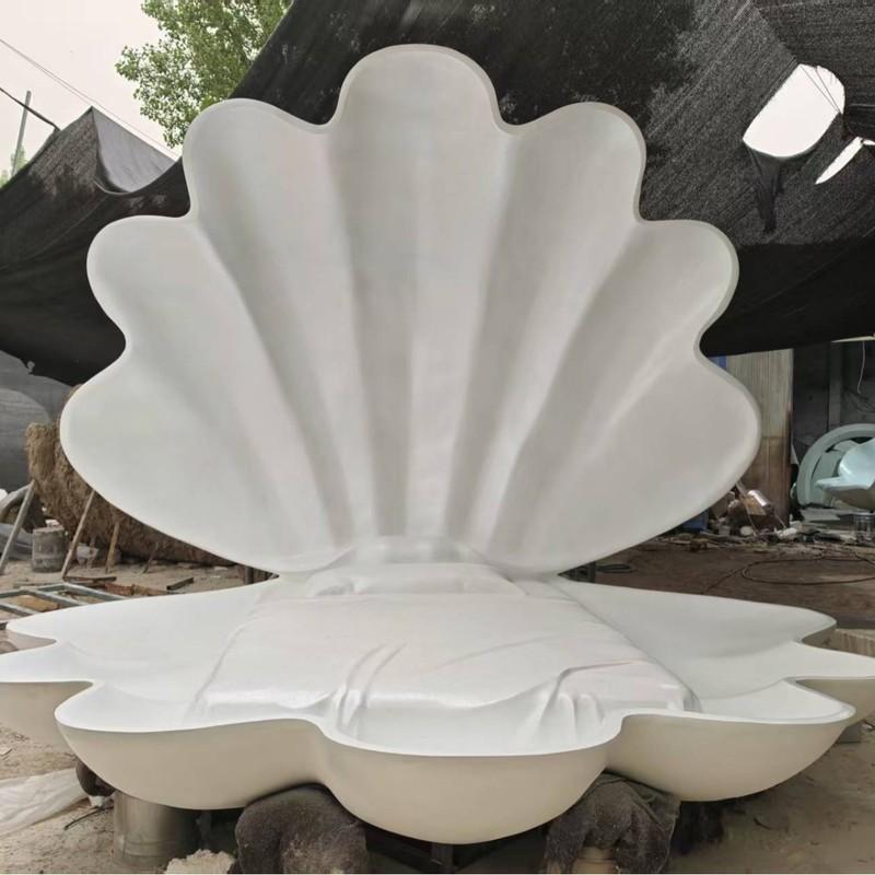 FRP Pearl Scallop Model Sculpture Ocean Theme Wedding Background Large Shell Outdoor Decoration Ornament