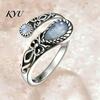 Eleganter Statement-Ring Vintage Faux-Mondstein-Ring, Wassertropfen Falscher Edelstein Verstellbar Offen Damen Heilstein Band Schmuck für Paar,