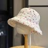 New Ins Small Fresh Polka Dot Lace-up Bucket Hat Student Summer Outing Big Brim Sunscreen Basin Hat Women