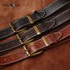 Thickened Bison Leather Embossed Retro Personality Belt Men's Genuine Leather Top Layer Cowhide Denim Belt