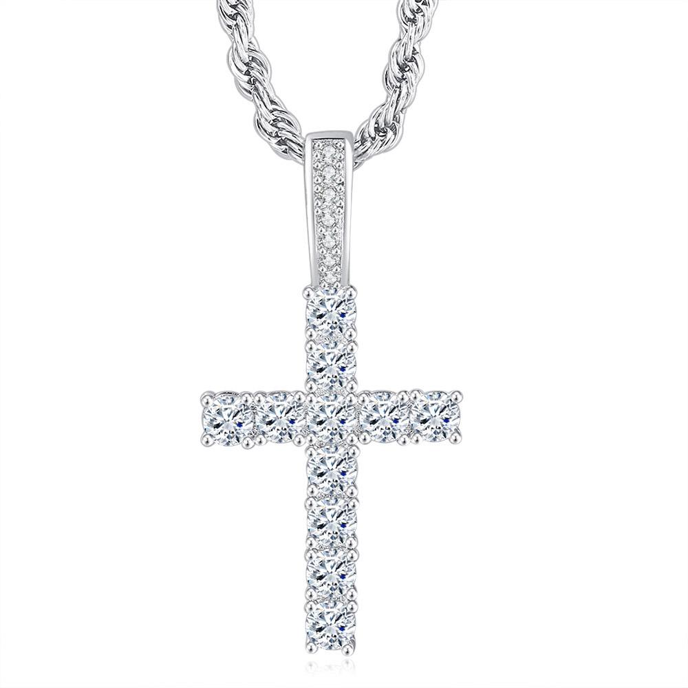 Hiphop Cross Pendant Necklace For Women Jewelry Female Statement Men Iced Out Chain Gold Color Homme Jewellery HP003