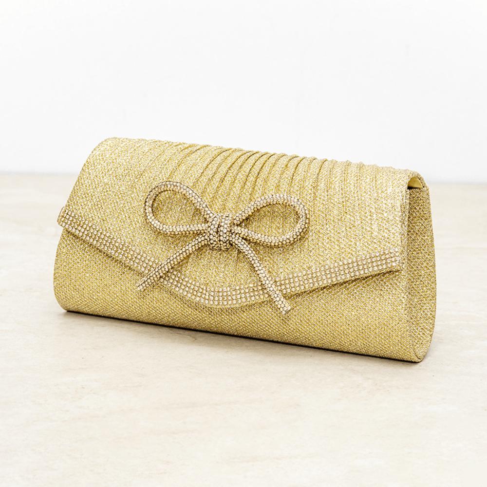 Nouveau sac de soirée sac à main exquis à nœud sac à bandoulière gold multicolore