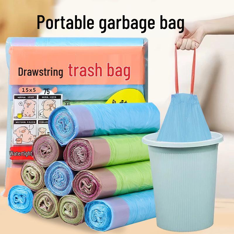 Large Pink Drawstring Garbage Bags for Kitchen and Dorm