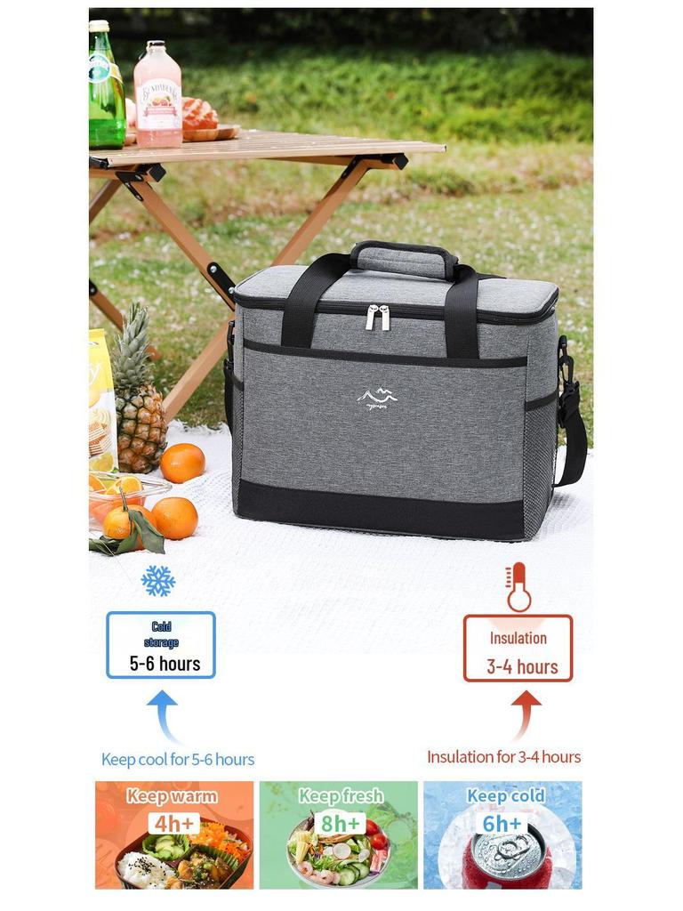 Portable Insulated Ice Bag for Outdoor Camping and Picnics - Large Capacity Lunch Bag