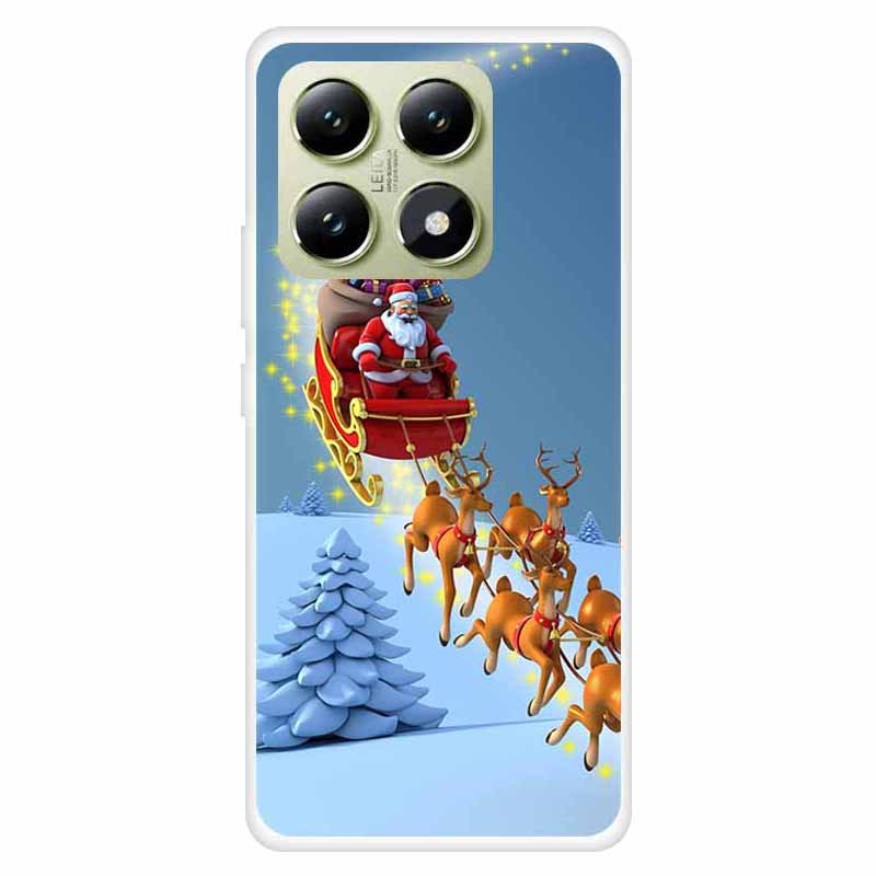 

Для Xiaomi 14T Чехол Праздничный Рождественский Узор TPU Защитный Чехол для Телефона Santa is Landing