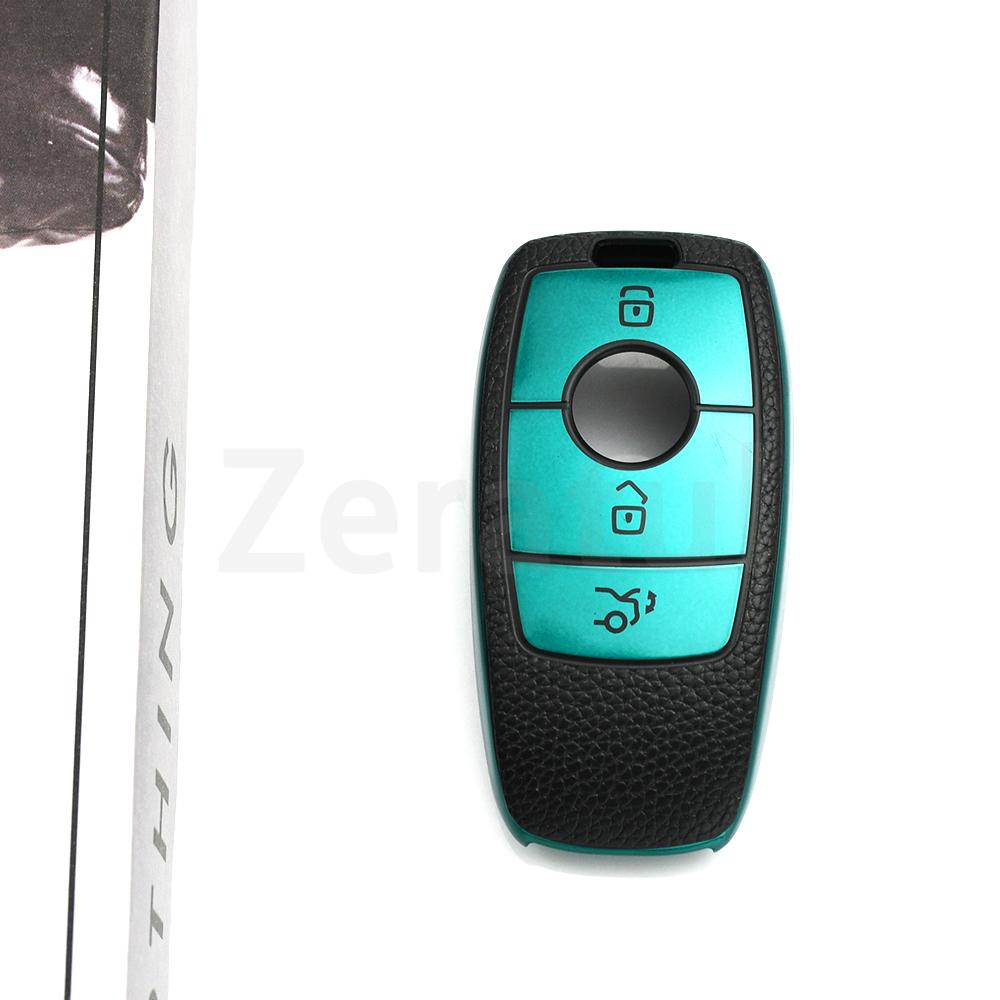 

Leather Tpu Auto Shell Fob Holder With Keyring For Mercedes Benz Gle350 E260 E300L C260L C200L Glc Glb Car Key Case Cover