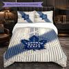 Set Biancheria da Letto 3 Pezzi in Microfibra con Motivo Toronto Maple Leafs Decorativo Copripiumino per Camera da Letto Uso Domestico