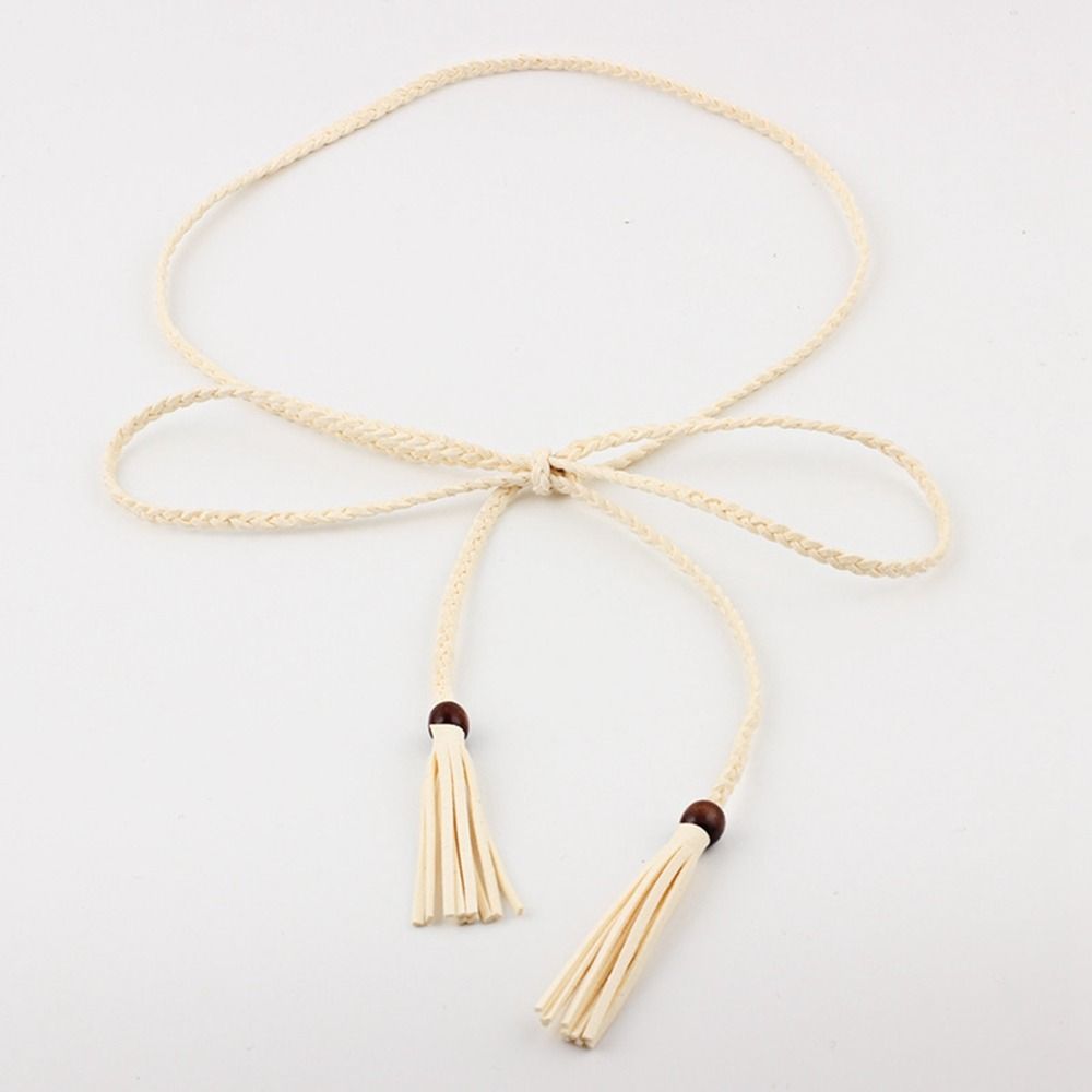 Accessories Bohemian Thin Belts Women Waist Chain Ethnic Style Belts Waist Rope Braided Tassel Belt