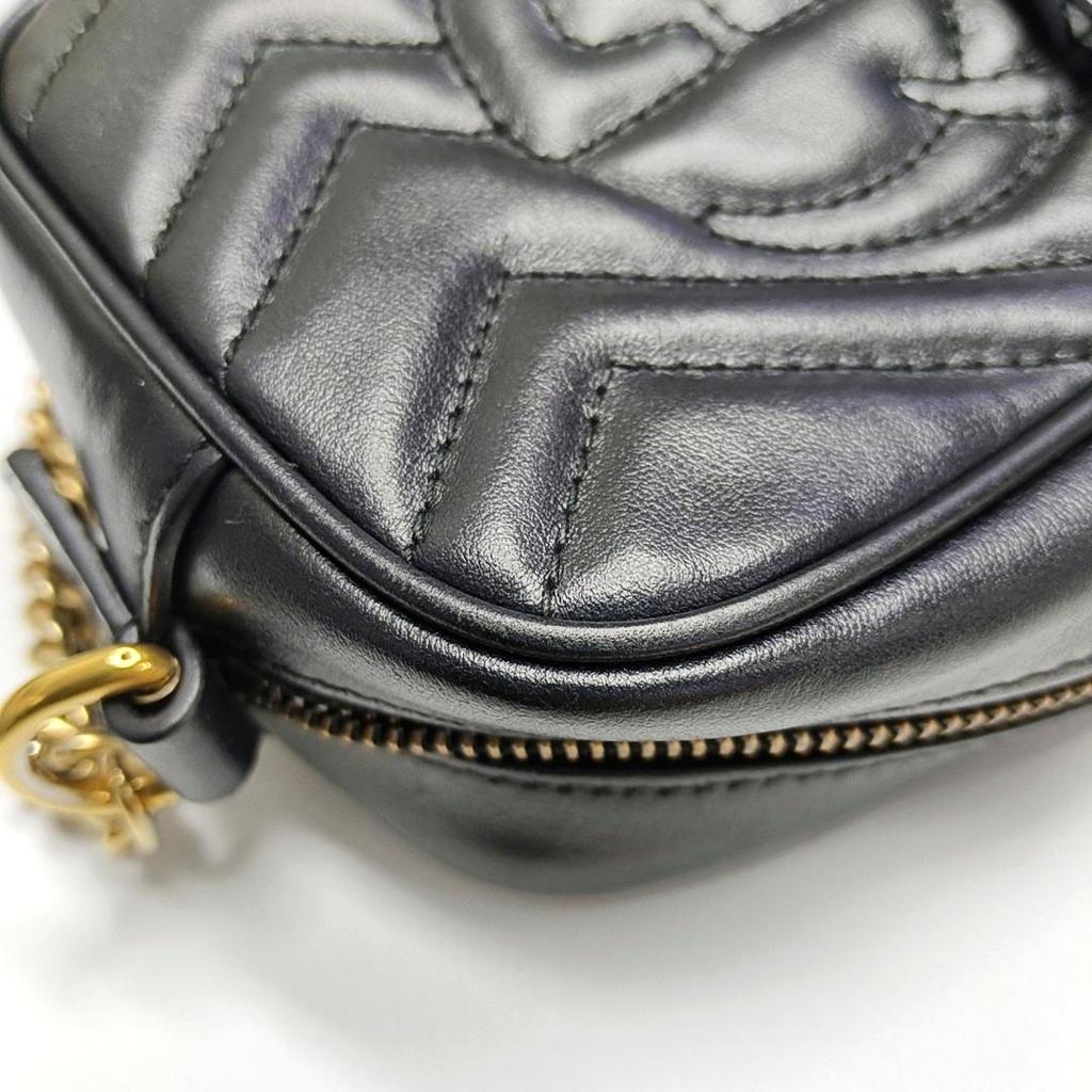 [Pre-Owned] Gucci GG Marmont Matelassé Mini Bag 'Nero' - Good #1KBQ7HM