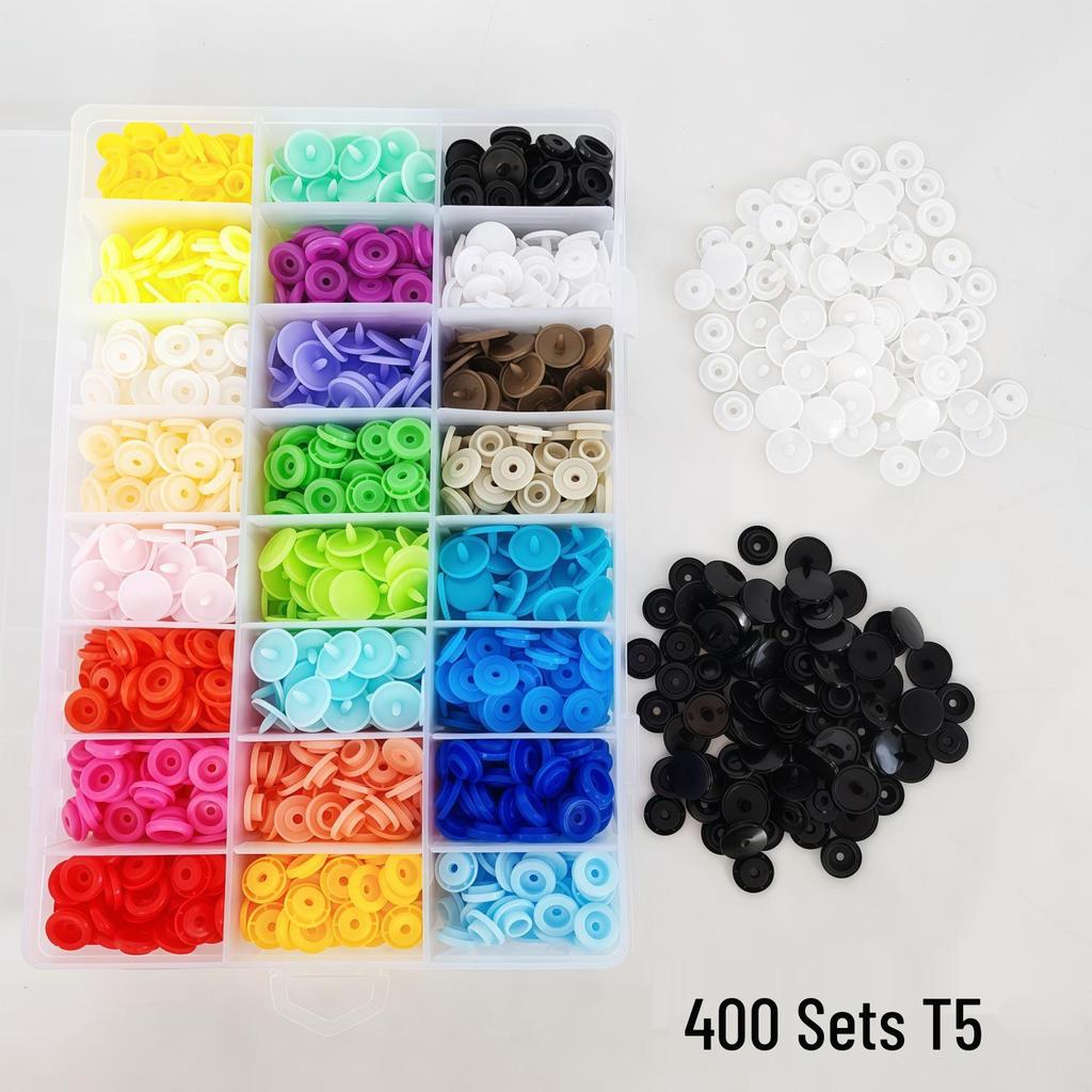 460-Piece No-Sew Baby Snaps Kit: Hand Press Pliers, Colorful Resin Buttons, Installation Tools