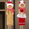 Christmas Oven Microwave Door Handle Covers Set Gingerbread Man Cartoon Plush Fabric Car Seatbelt Pads