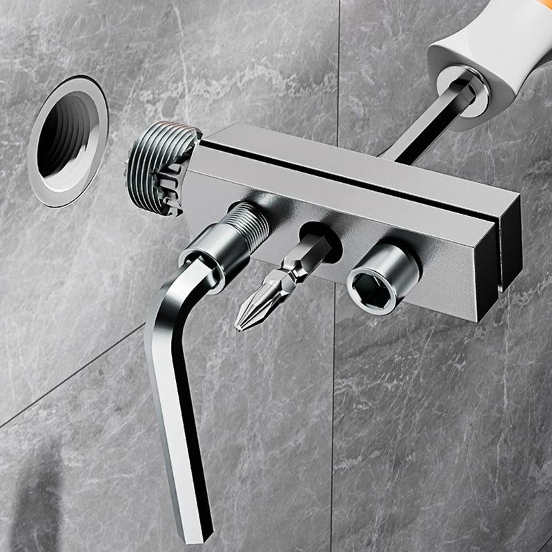 Faucet Angle Valves Broken Wire Extractor Universal Damage Screw Extractor Remover Tool Household Manual Plumber Tool 4/6 Points