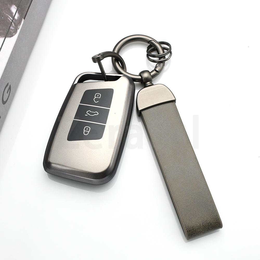 Gun Grey Tpu Keyless Keychain Car Key Fob Case Cover For Volkswagen Vw Tiguan Taos Arteon Atlas Cross Sport Passat B8 Jetta