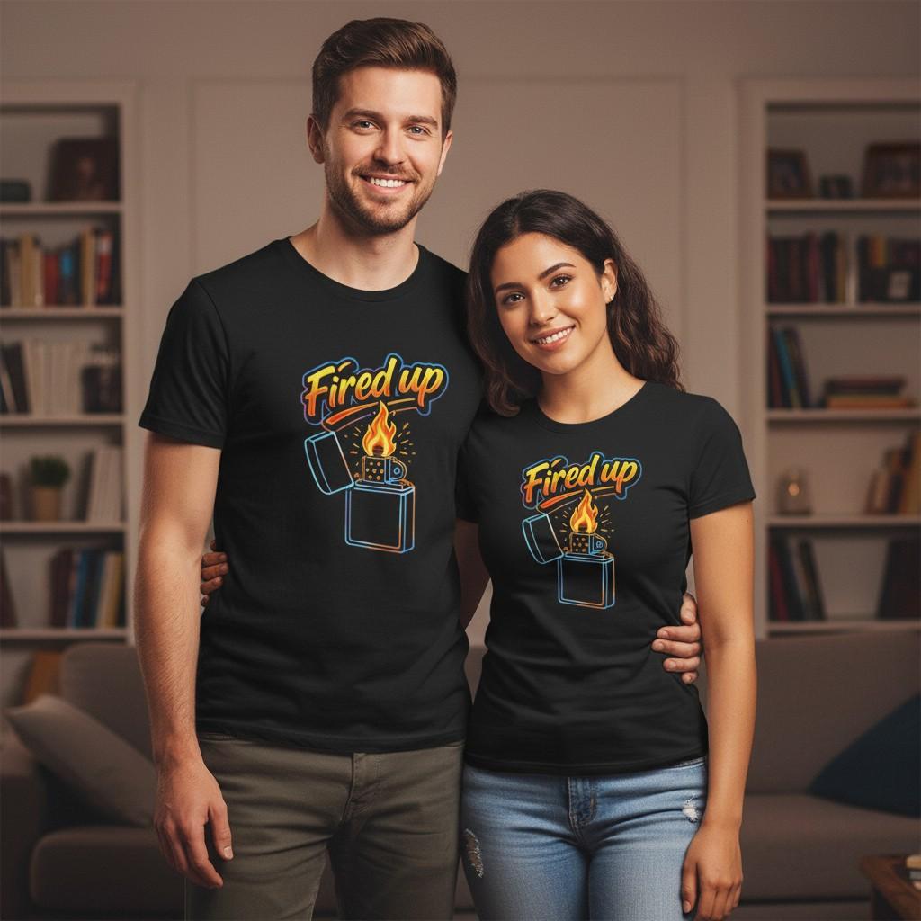Fired Up Lighter Graphic Tee | T-Shirt L