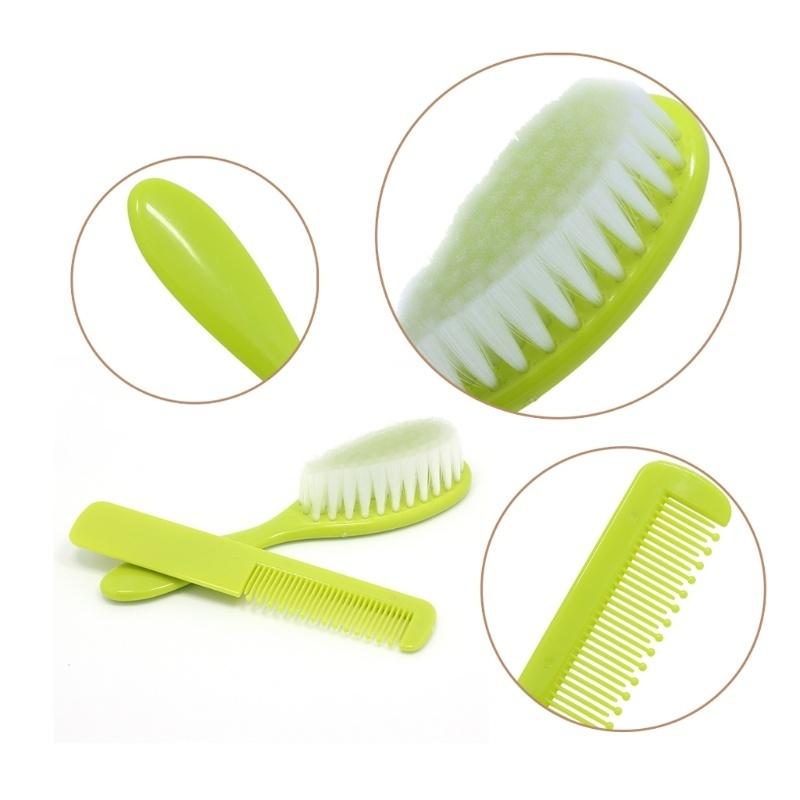 2pcs Baby Safety Soft Hair Brushes Set Comb Package Preparation (Color Random)