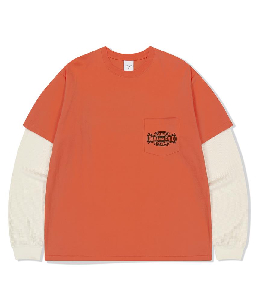 MAHAGRID Cross Logo Thermal Ls Tee Orange(Mg2Ffmt571A)