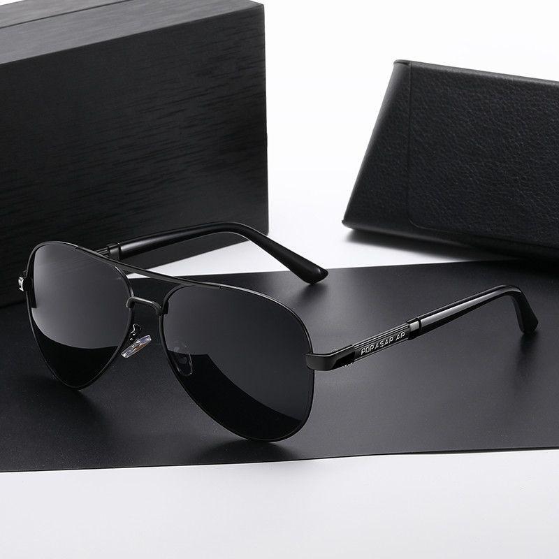 Men's Polarized Metal Resin Sunglasses: Photochromic, Day/Night Dual-Use, Wayfarer Style.