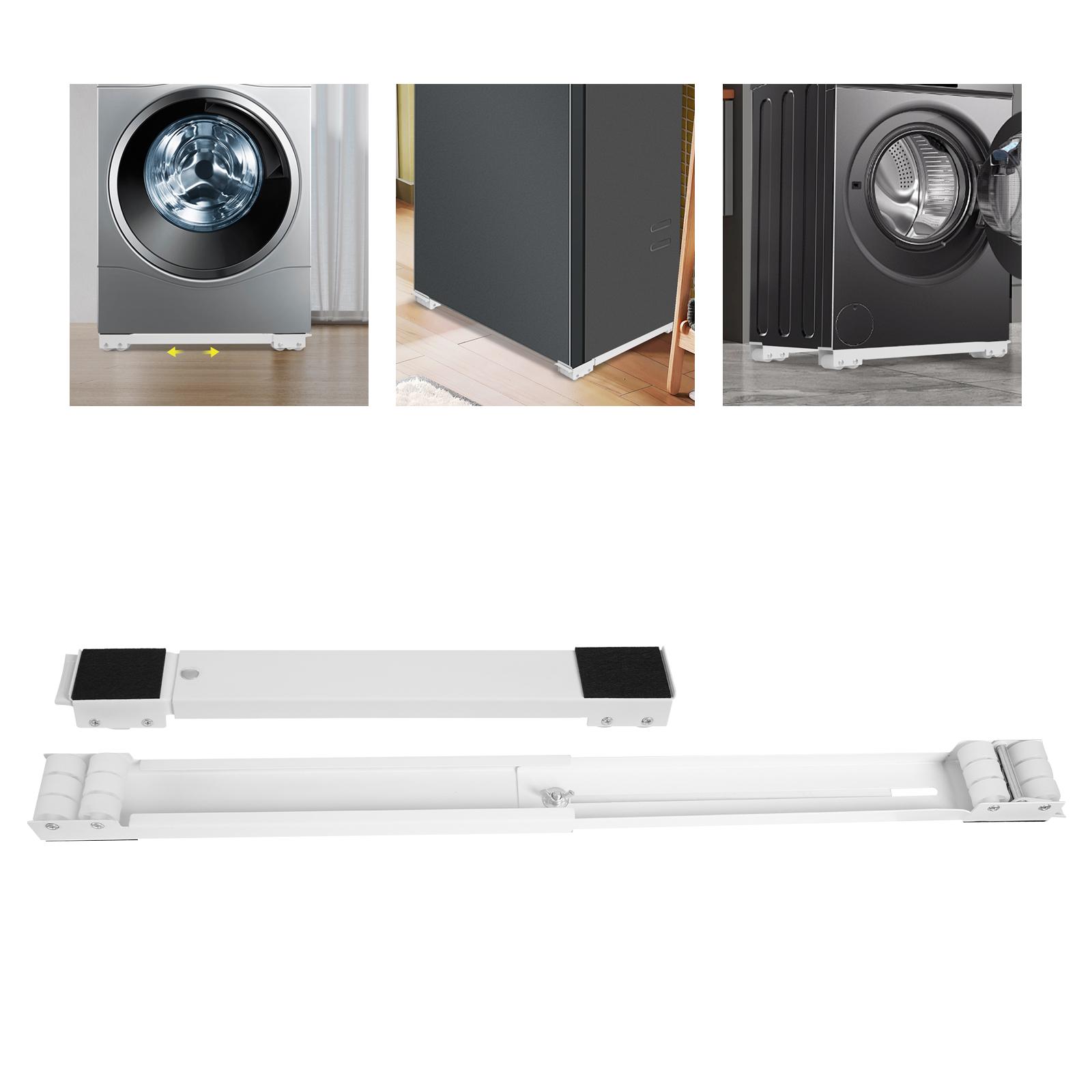 

Adjustable Universal Appliance Stand with 24 Rollers – No Assembly Needed, Fits Washing Machines – 200kg Capacity,White(2-Pack) білий