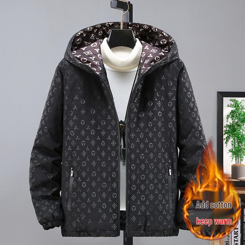 Europejska Modna Męska Kurtka Jacquard w Kratę ze Stójką - Koreański Styl Wiosenno-Jesienny Casualowy Top