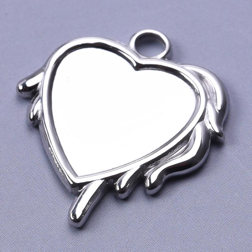 6pcs Titanium/Stainless Steel Heart Charms For Jewelry Making Supplies Fashion Diy Love Pendant Wings Flower Landscape Materials