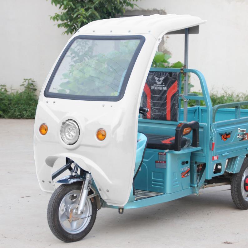 Electric Tricycle Rain & Sun Canopy with Tempered Glass