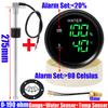Digitales 2-in-1 Doppel-52mm Messgerät mit Alarm 0-190 OHM Wasserstandssensor für Wasserstandsanzeige + Wassertemperaturanzeige Auto Auto 12V24V benutzerdefiniert