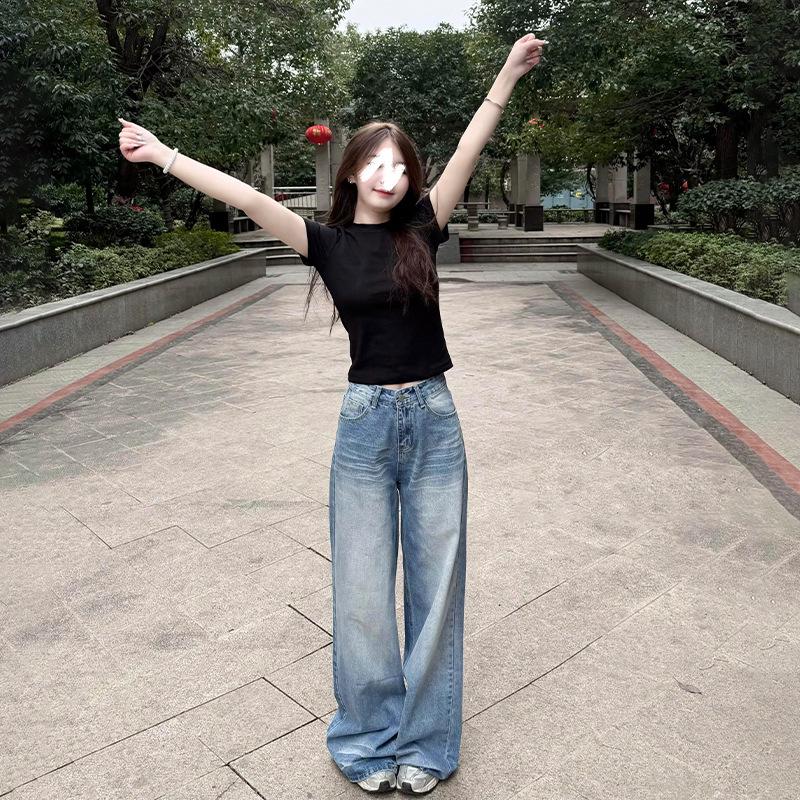 

Petite Slim Fit White Cotton T-Shirt for Women - Short Sleeve Base Layer for Early Spring/Summer Medium чёрный