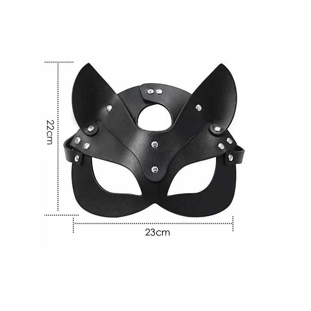 SM Women Sexy Leather Mask Bdsm Cat Half Mask Party Cosplay Sex Costume Slave Eye Mask Stage Performance Adult Game
