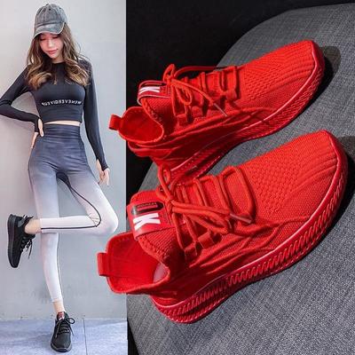 Frühling und Herbst Neue Mesh Freizeitschuhe für Damen Fliegende Atmungsaktive Sneakers für Damen Trendige Damenschuhe