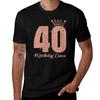 Womens 40 Years Old 40th Birthday For Women Queen 40 Fabulous Tshirt High Elasticity Sports Tshirt