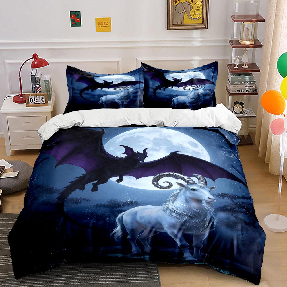 

Dragon and goat design. Bedding sets Duvet cover sets Duvet covers Pillowcases(1 * Duvet Cover 2 * Pillowcases, without duvet insert) 135x200cm